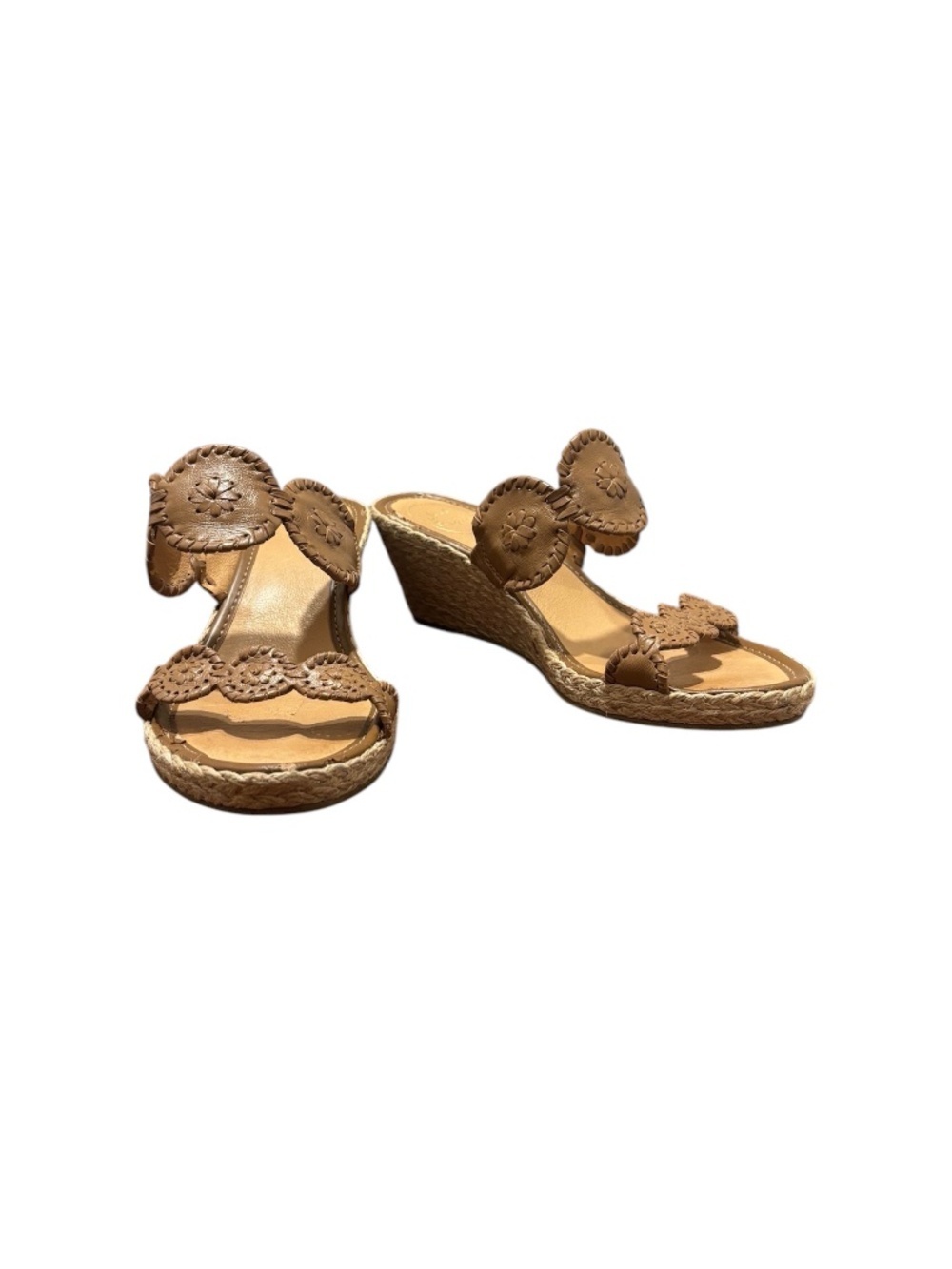 Jack Rogers Shelby Espadrille Wedge Sandals Cognac Size 10